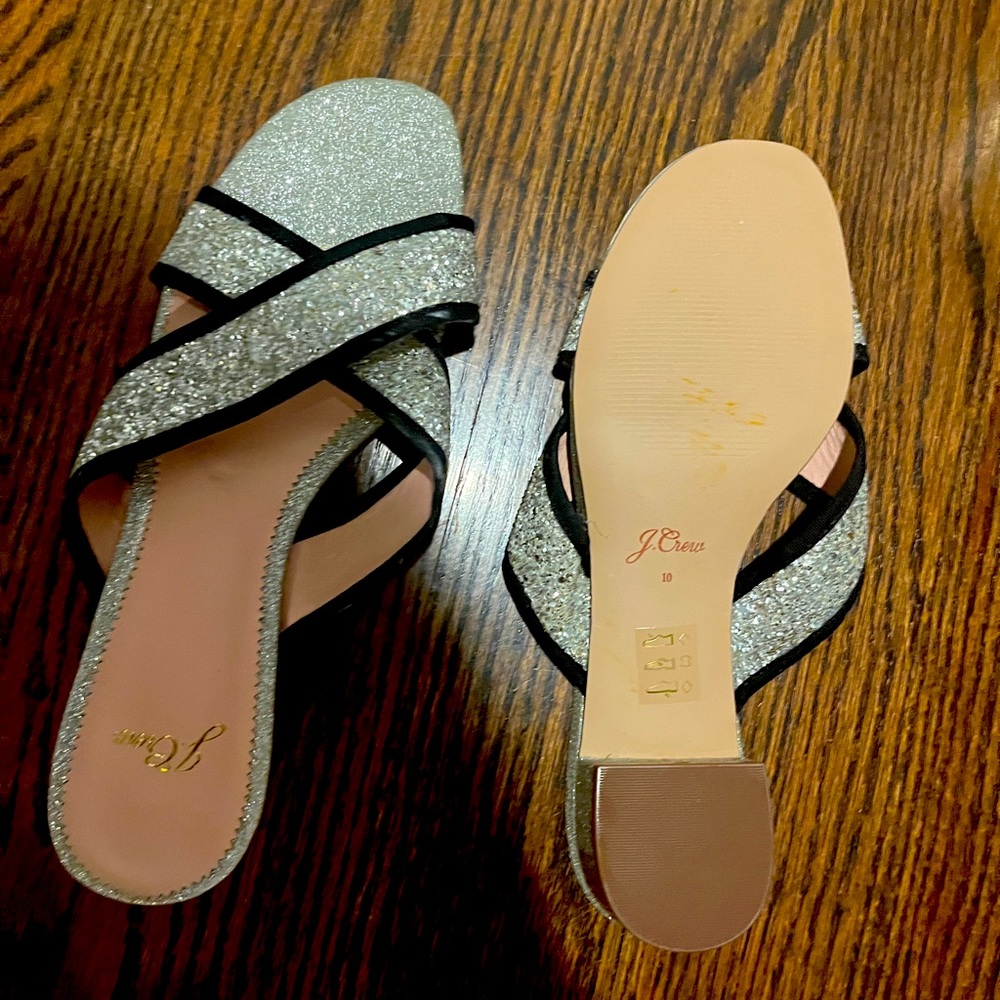 Glitter Open toe mules